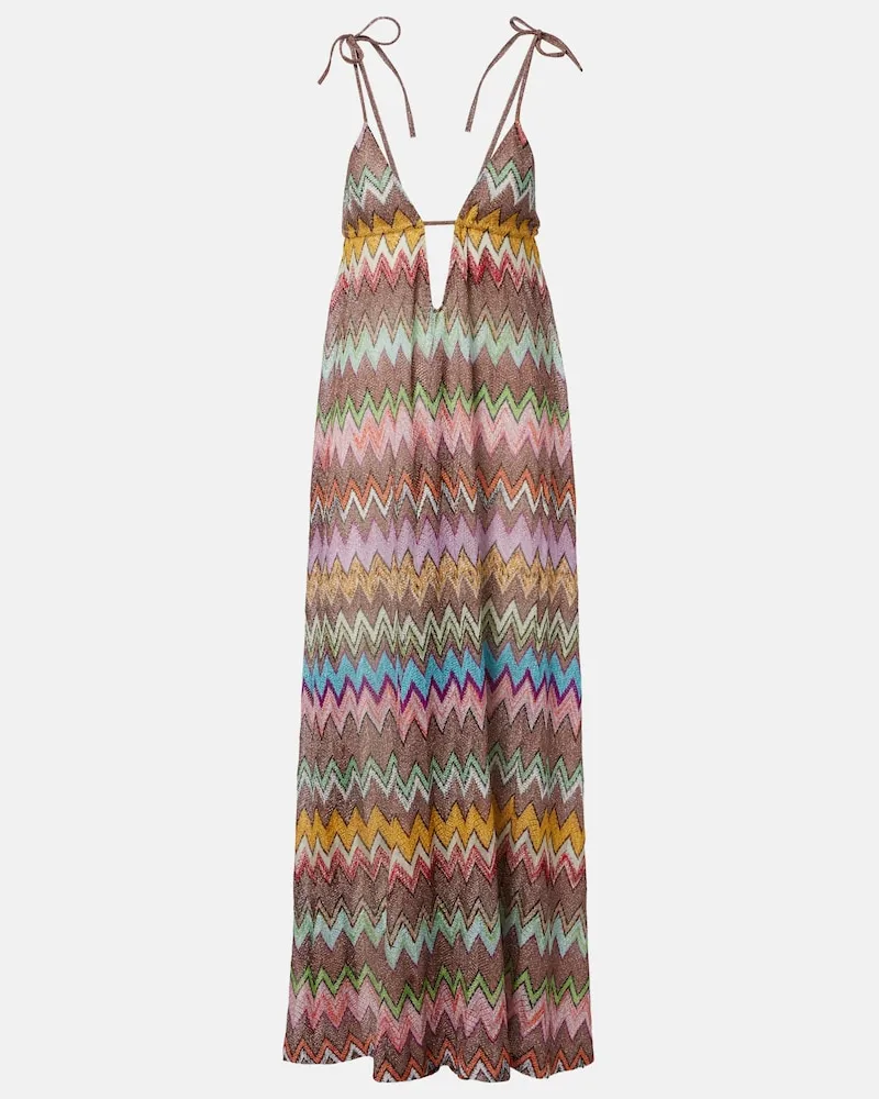Missoni Strandkleid Zigzag aus Häkelstrick Multicolor