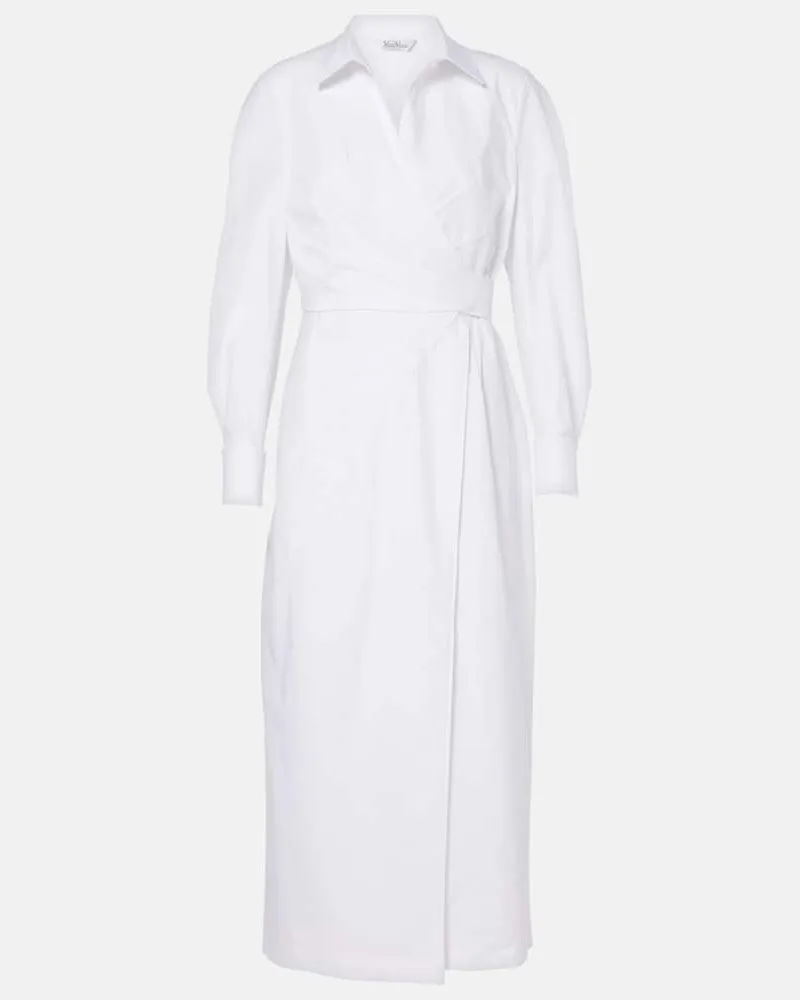 Max Mara Wickelkleid aus Twill Weiß