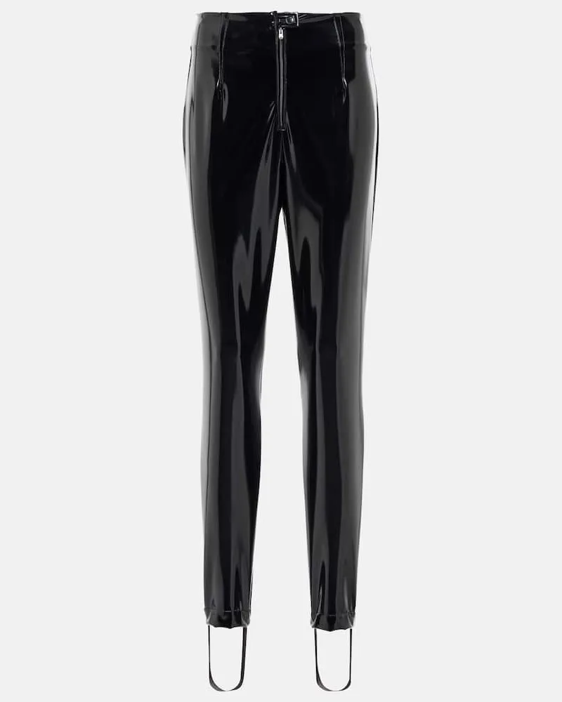 Alaïa Alaïa Hose aus Lederimitat Schwarz