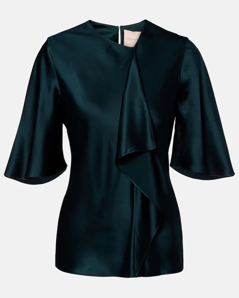 Roksanda Ilincic Top Naiara aus Seidensatin Blau