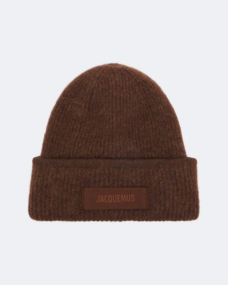 Jacquemus Mütze aus einem Alpakawoll- und Wollgemisch Braun