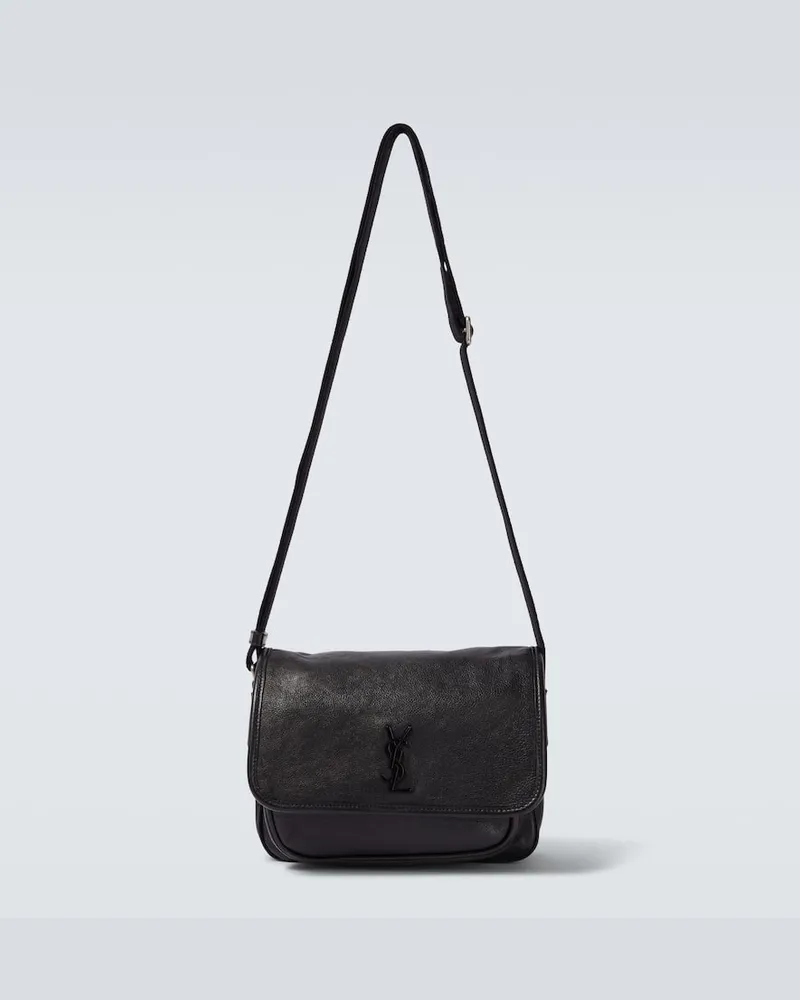 Saint Laurent Messenger Bag Niki Small aus Leder Schwarz
