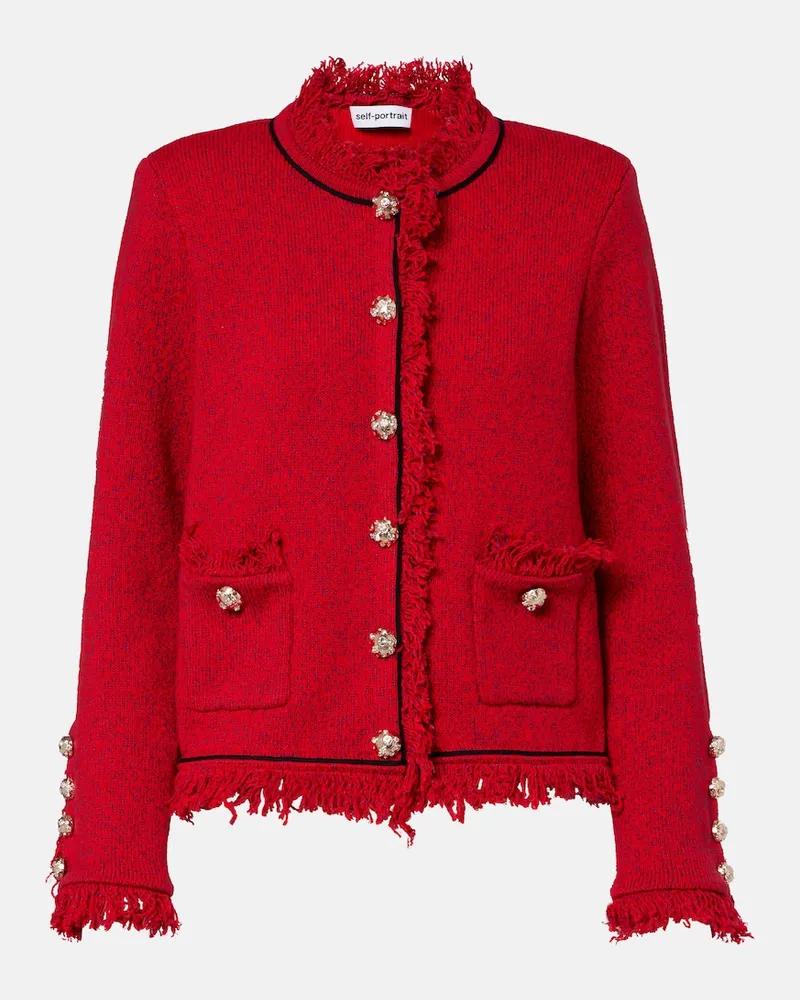 Self-Portrait Jacke aus Strick Rot