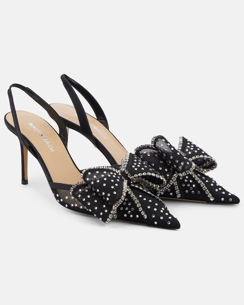Mach & Mach Slingback-Pumps Le Cadeau mit Kristallen Schwarz