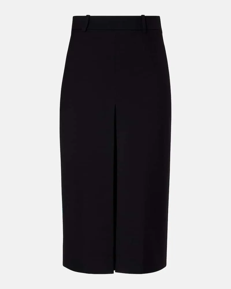 Saint Laurent Mid-Rise Culottes aus Wolle Schwarz