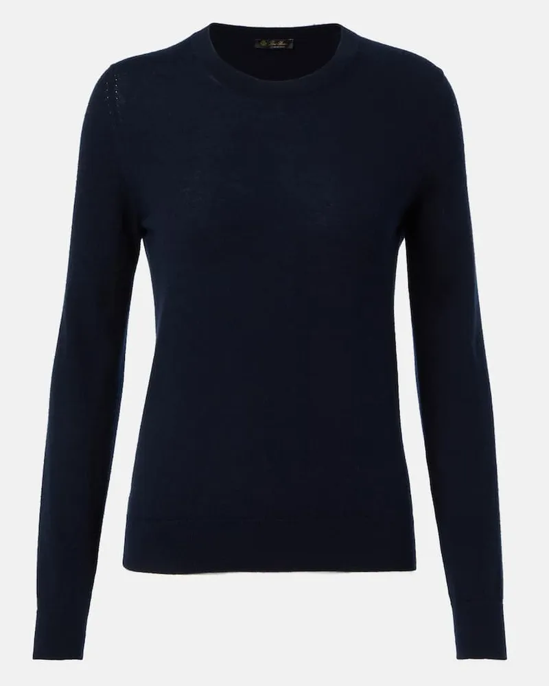 Loro Piana Pullover Neo Piuma aus Kaschmir Blau