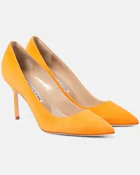 Manolo Blahnik Pumps BB 90 aus Veloursleder Orange