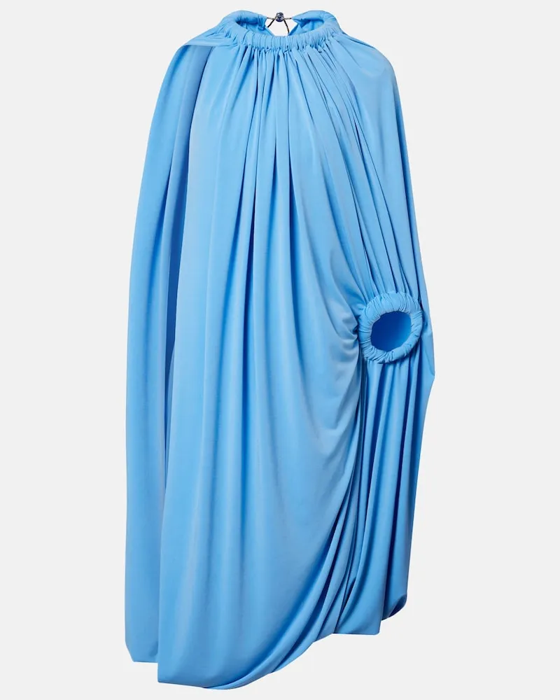 COPERNI Gesmoktes Midikleid mit Cape Blau
