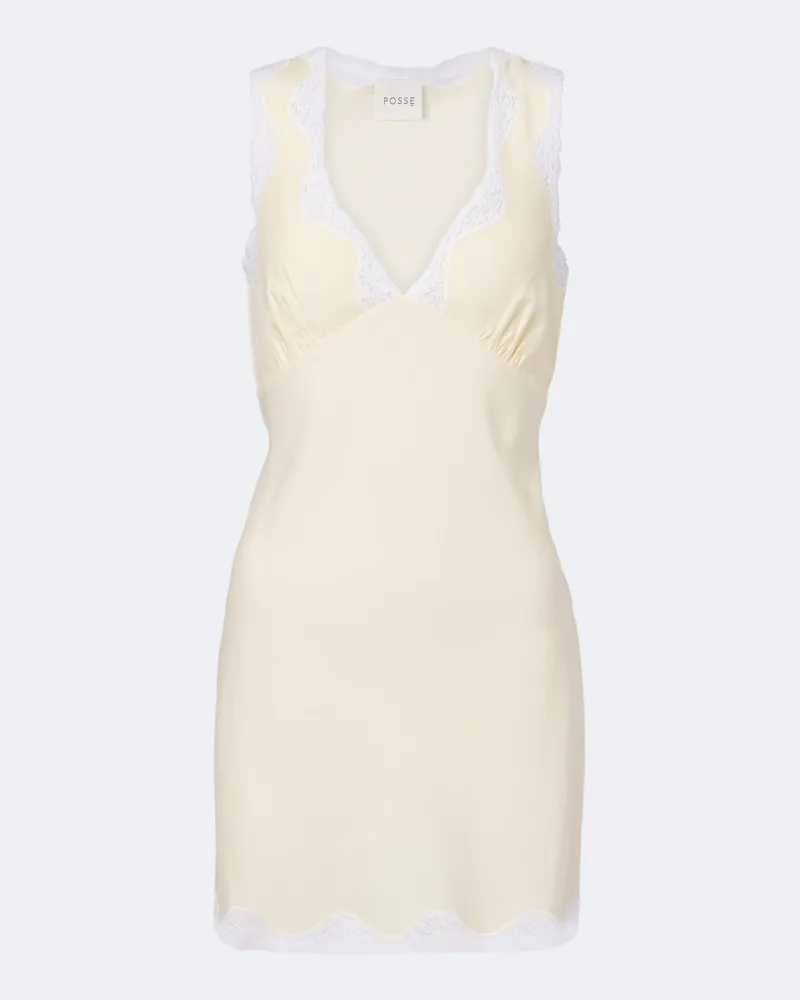 Posse Besticktes Minikleid Tabitha Gelb