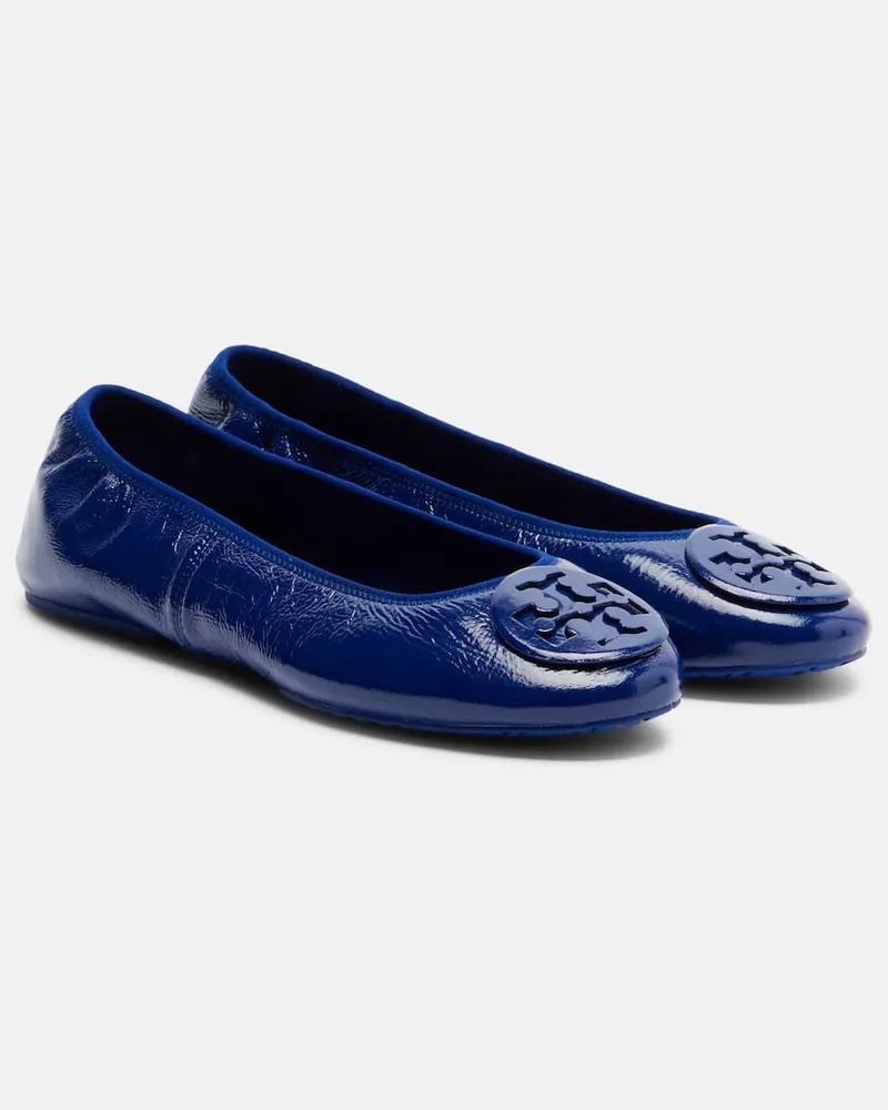 Tory Burch Ballerinas Reva Travel aus Leder Blau