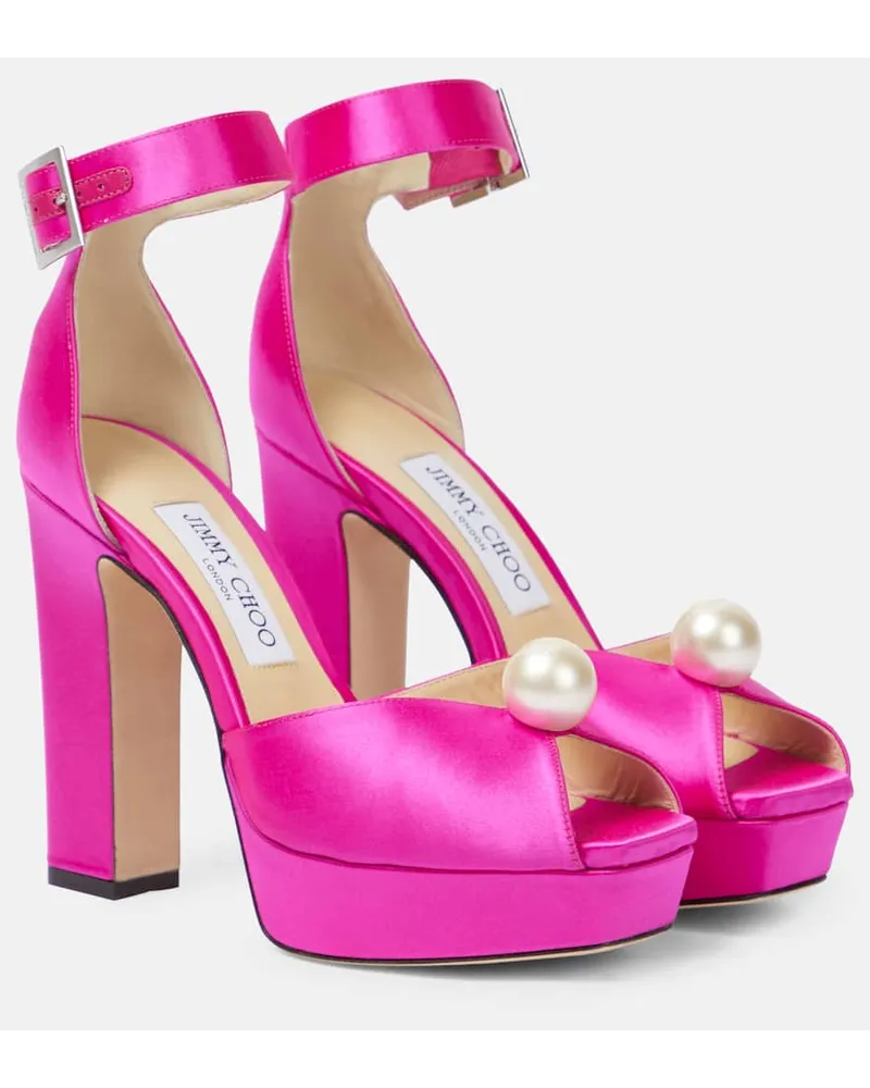 Jimmy Choo Sandalen Socorie 120 Aus Satin Pink