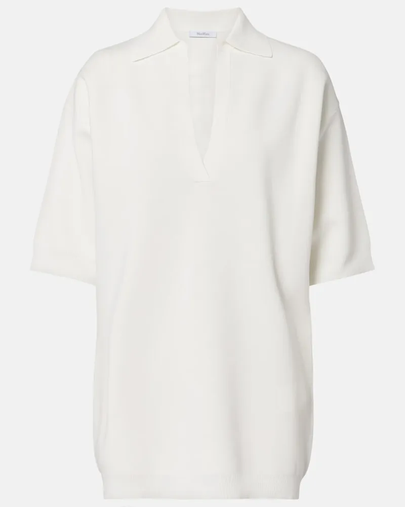 Max Mara Top aus Crêpe Weiß