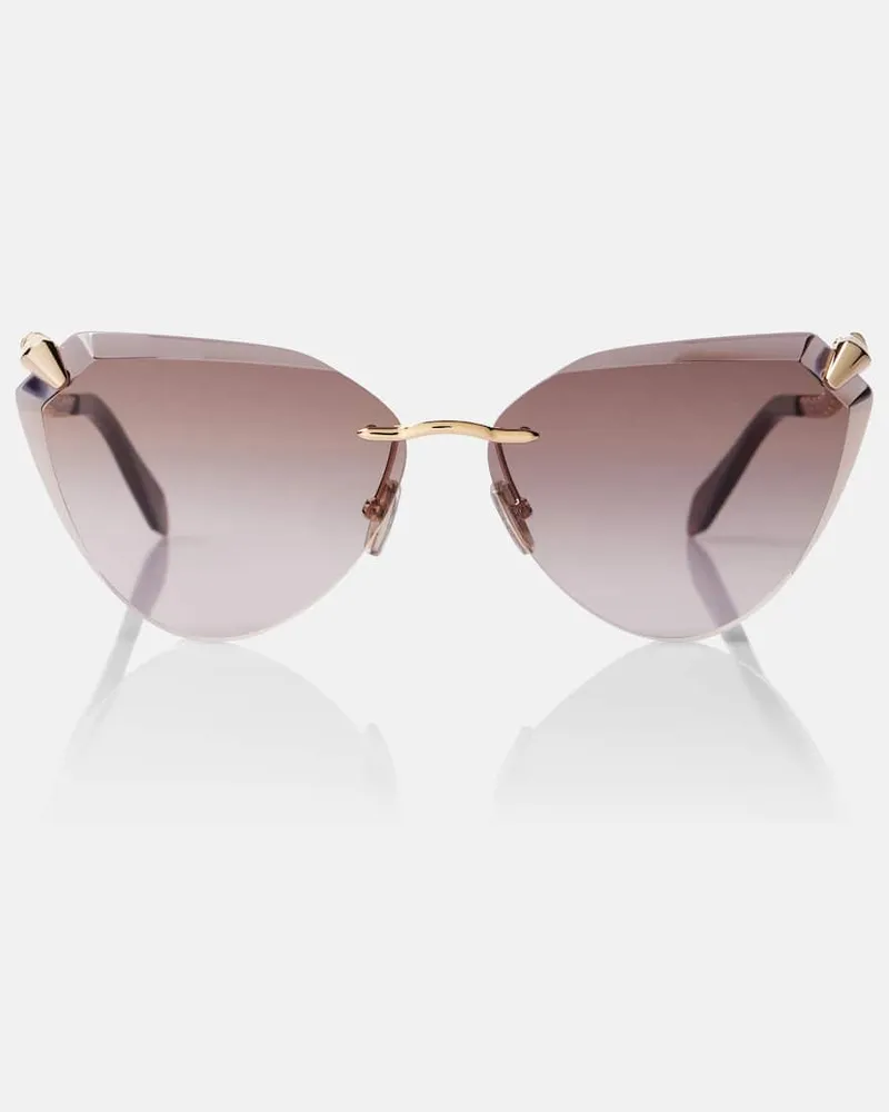 Bulgari Cat-Eye-Sonnenbrille Serpenti Viper Gold