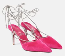Pumps Astrid Lace Strass 85 aus Samt mit Kristallen