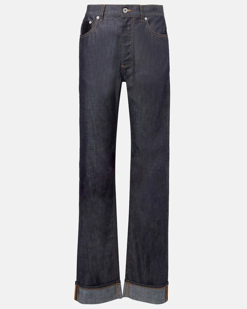 Bottega Veneta Low-Rise Straight Jeans Blau
