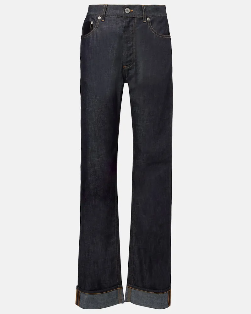 Bottega Veneta Low-Rise Straight Jeans Blau