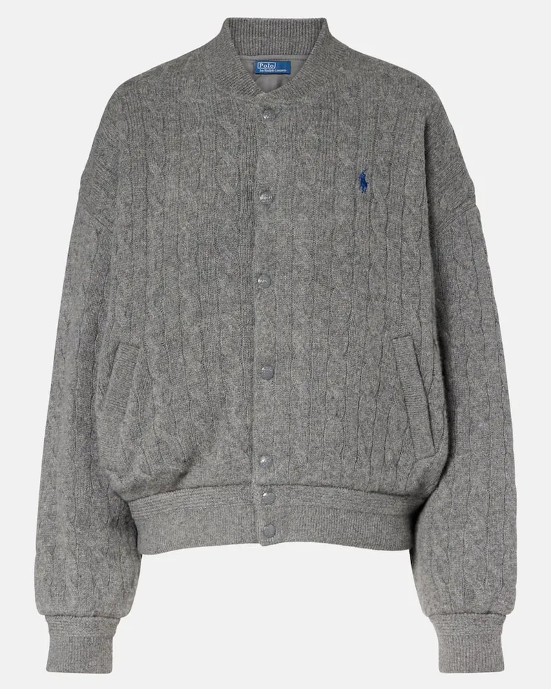 Ralph Lauren Bomberjacke aus Wolle und Kaschmir Grau