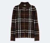 Hemdjacke Burberry Check aus Kaschmir