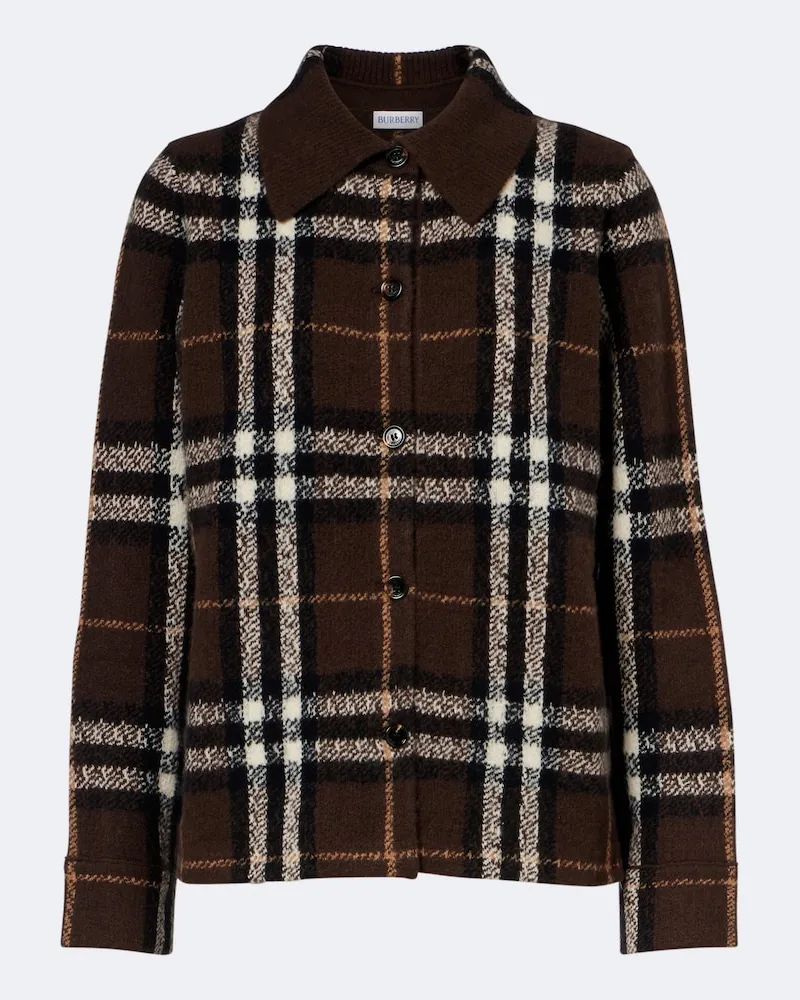 Burberry Hemdjacke Burberry Check aus Kaschmir Braun