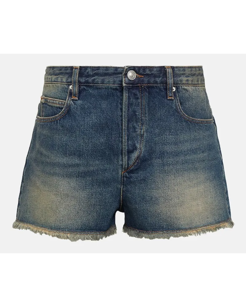 Isabel Marant Mid-Rise Jeansshorts Lesia Blau