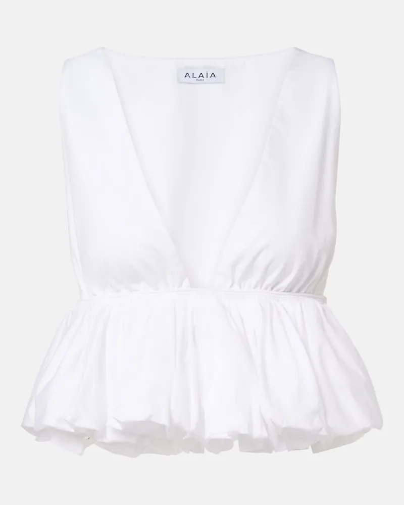 Alaïa Alaïa Top aus Baumwolle Weiß