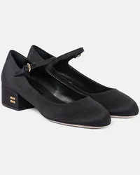 Miu Miu Mary-Jane-Pumps aus Canvas Schwarz