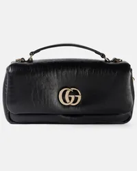 Gucci Schultertasche Double G aus Leder Schwarz