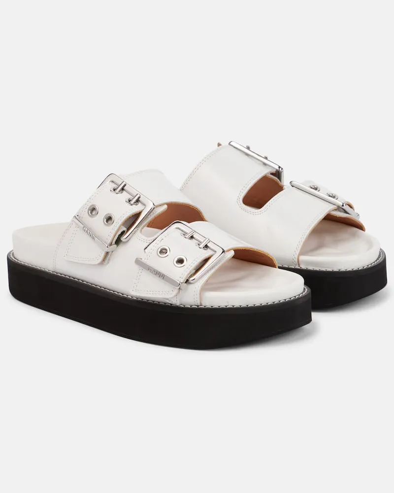Ganni Sandalen aus Leder Beige