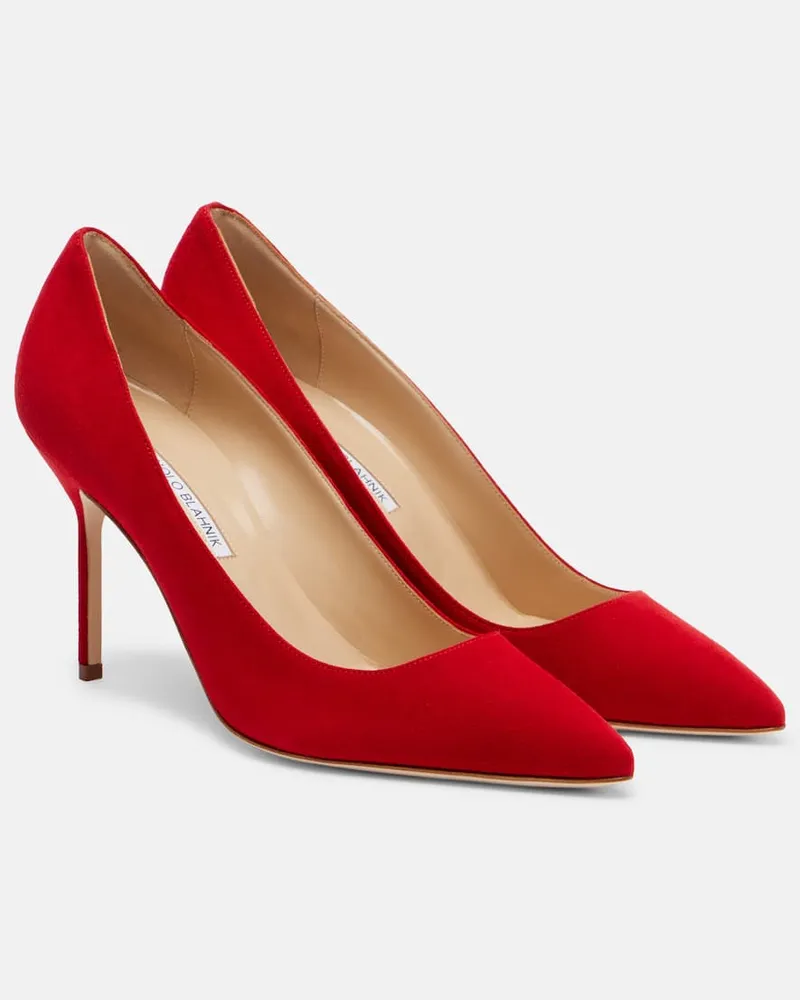 Manolo Blahnik Pumps BB 90 aus Veloursleder Rot
