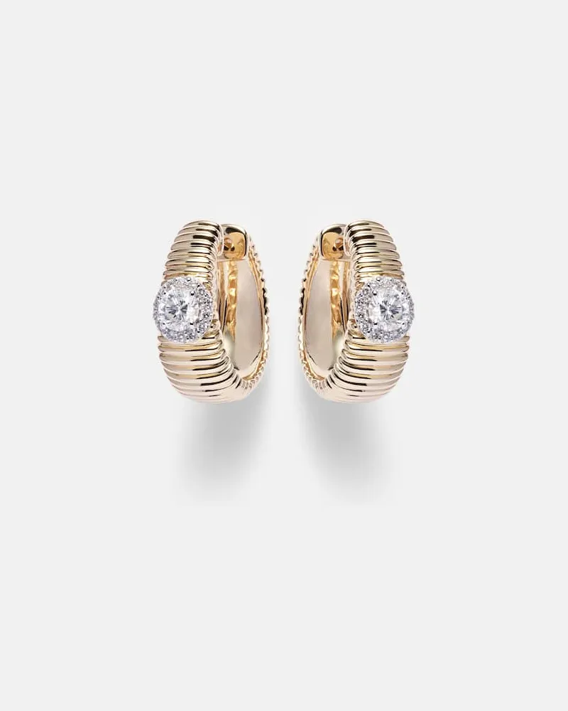 Stone & Strand Ohrringe Disco aus 14kt Gelbgold mit Diamanten Gold