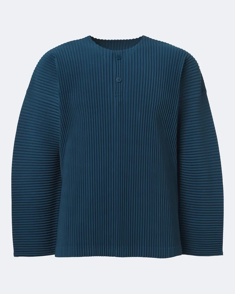 Issey Miyake Homme Plissé Issey Miyake Monthly Colors: September Henley-Hemd Blau