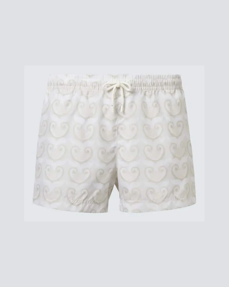 COMMAS Bedruckte Badehose Weiß