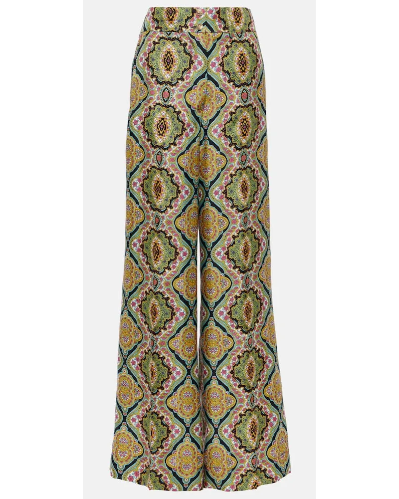 Etro Weite Hose aus Seide Multicolor
