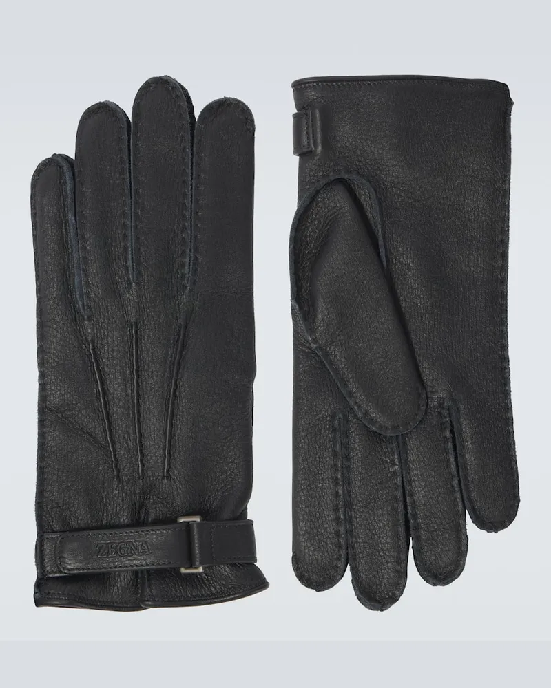 Ermenegildo Zegna Handschuhe aus Leder Schwarz