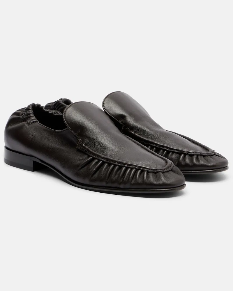 The Row Loafers Soft aus Leder Braun