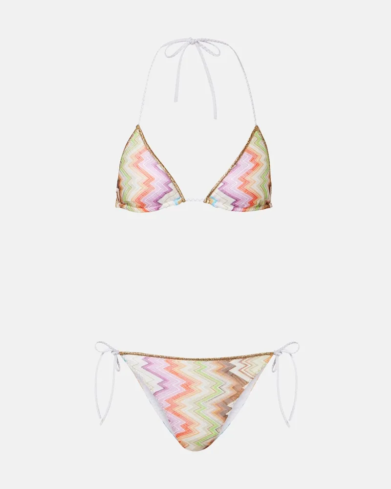 Missoni Bikini Zigzag aus Häkelstrick Multicolor