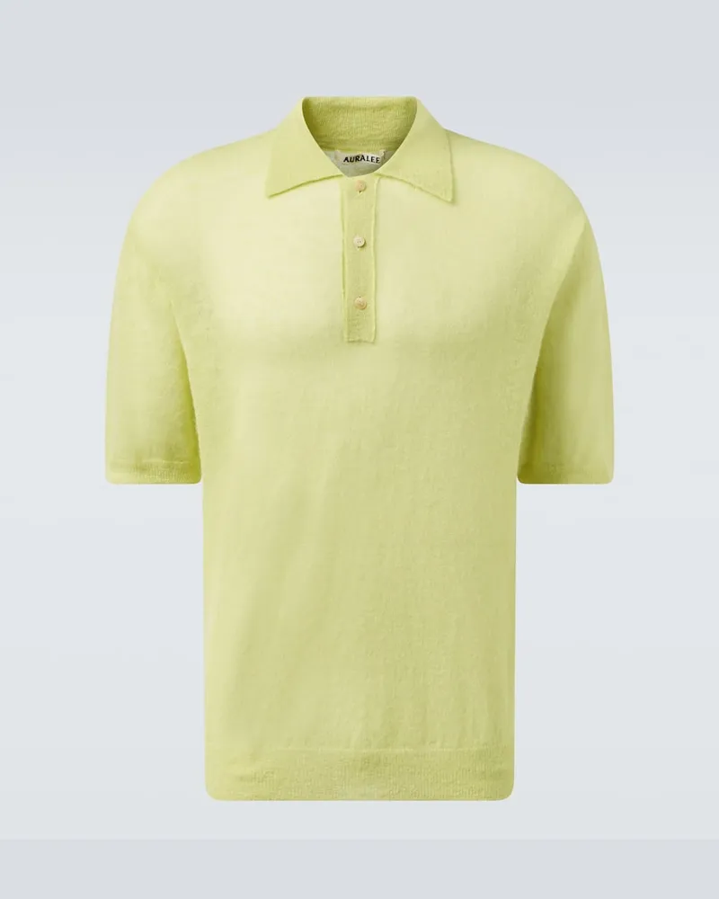 AURALEE Polopullover aus einem Mohairgemisch Gelb