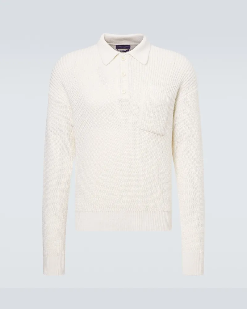 Ralph Lauren Polopullover aus Seide und Leinen Weiß