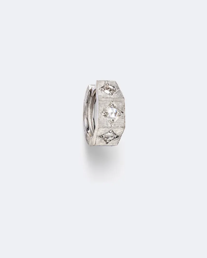 Marie Lichtenberg Einzelner Ohrring Ecrou aus 18kt Weißgold mit Diamanten Silber