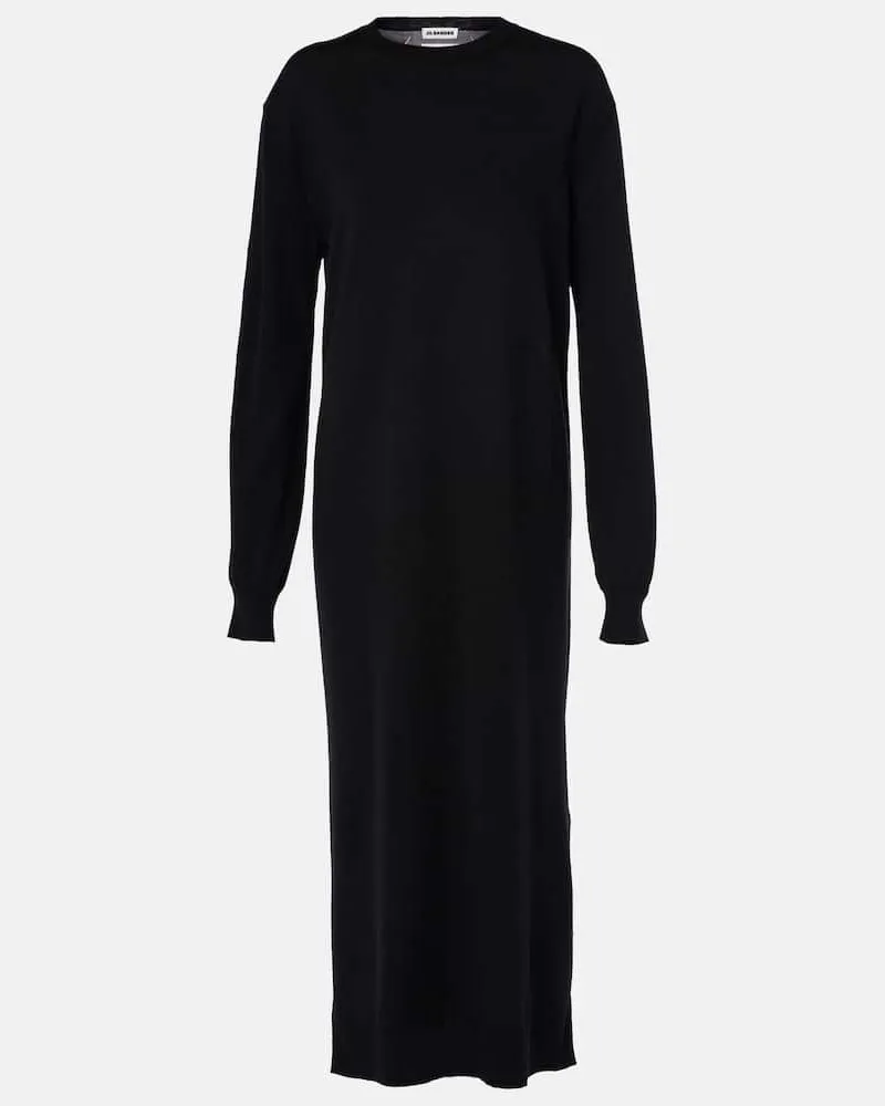 Jil Sander Pulloverkleid aus Wolle Schwarz