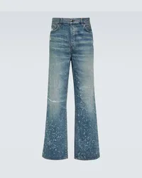 Amiri Wide-Leg Distressed Jeans Shotgun Blau