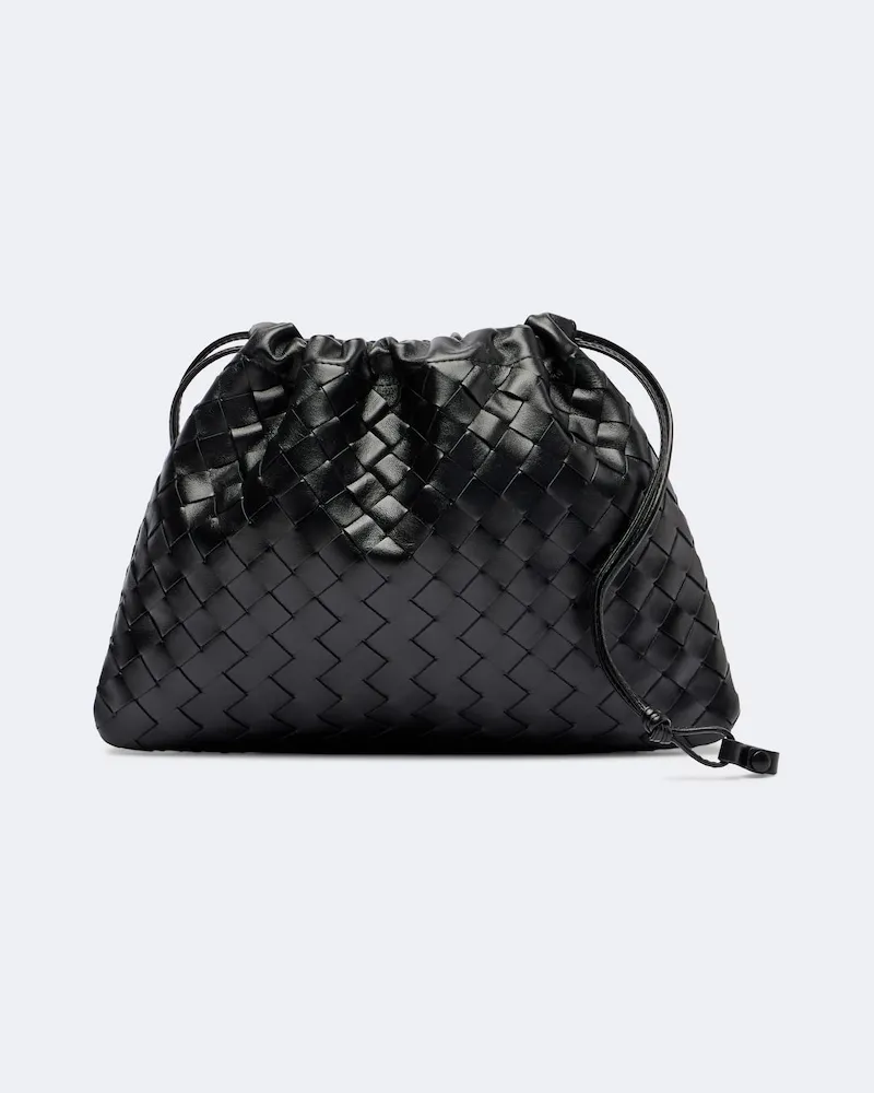 Bottega Veneta Clutch Dustbag aus Leder Schwarz