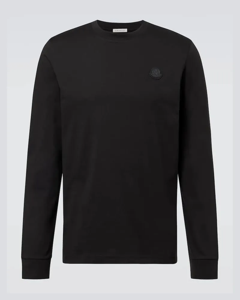 Moncler T-Shirt aus Baumwoll-Jersey Schwarz