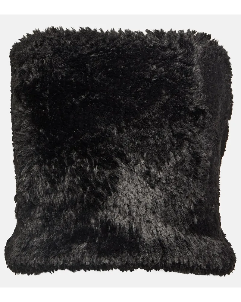 J.W.Anderson Bandeau-Top aus Faux Shearling Schwarz