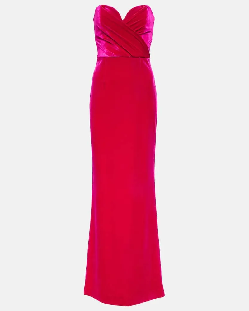 Rebecca Vallance Robe Bernadette aus Samt Rosa