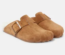 Slippers Sunday aus Veloursleder mit Shearling