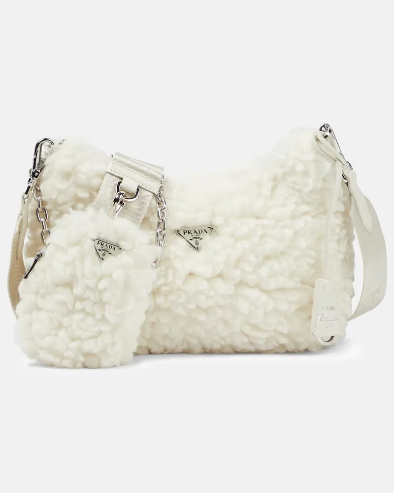 Prada Schultertasche Re-Edition 2005 Small Weiß