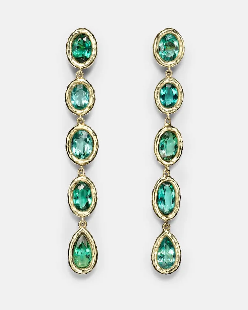 Octavia Elizabeth Ohrringe Mix and Match aus 18kt Gelbgold mit Turmalin Gold