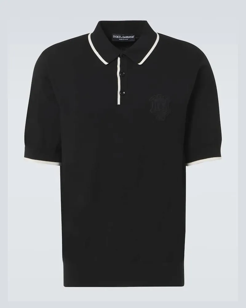Dolce & Gabbana Polohemd aus Baumwolle Schwarz