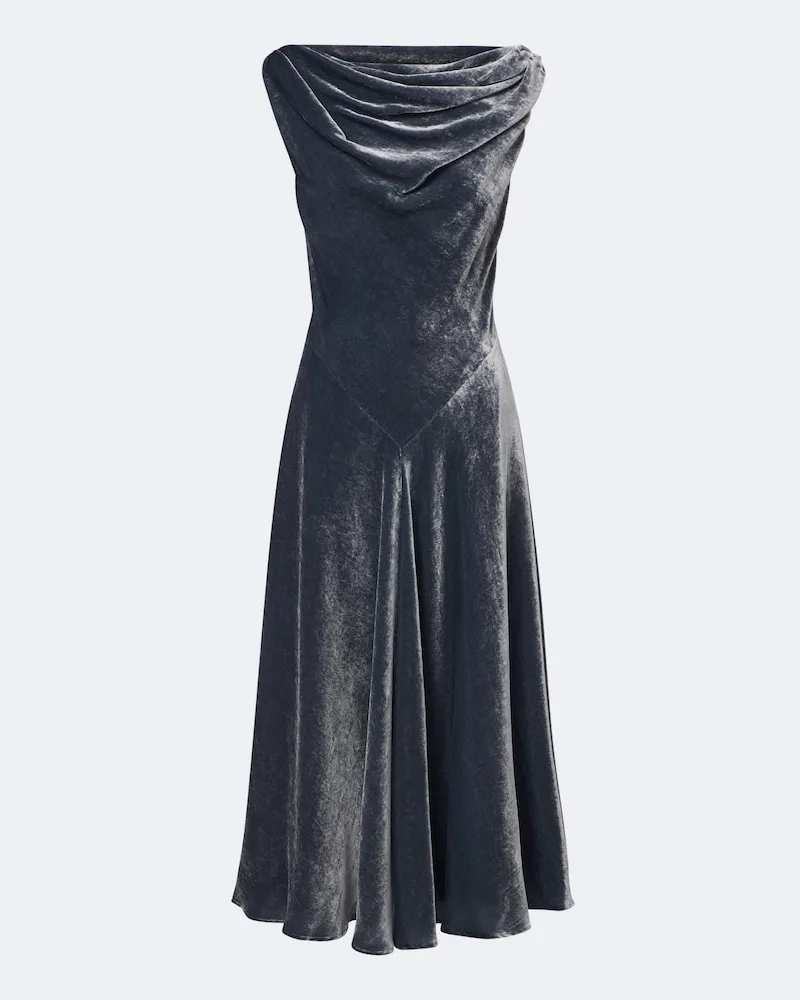 Altuzarra Maxikleid Drina aus Samt Blau